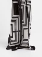 Foulard en soie à motif géométrique, Noir et blanc