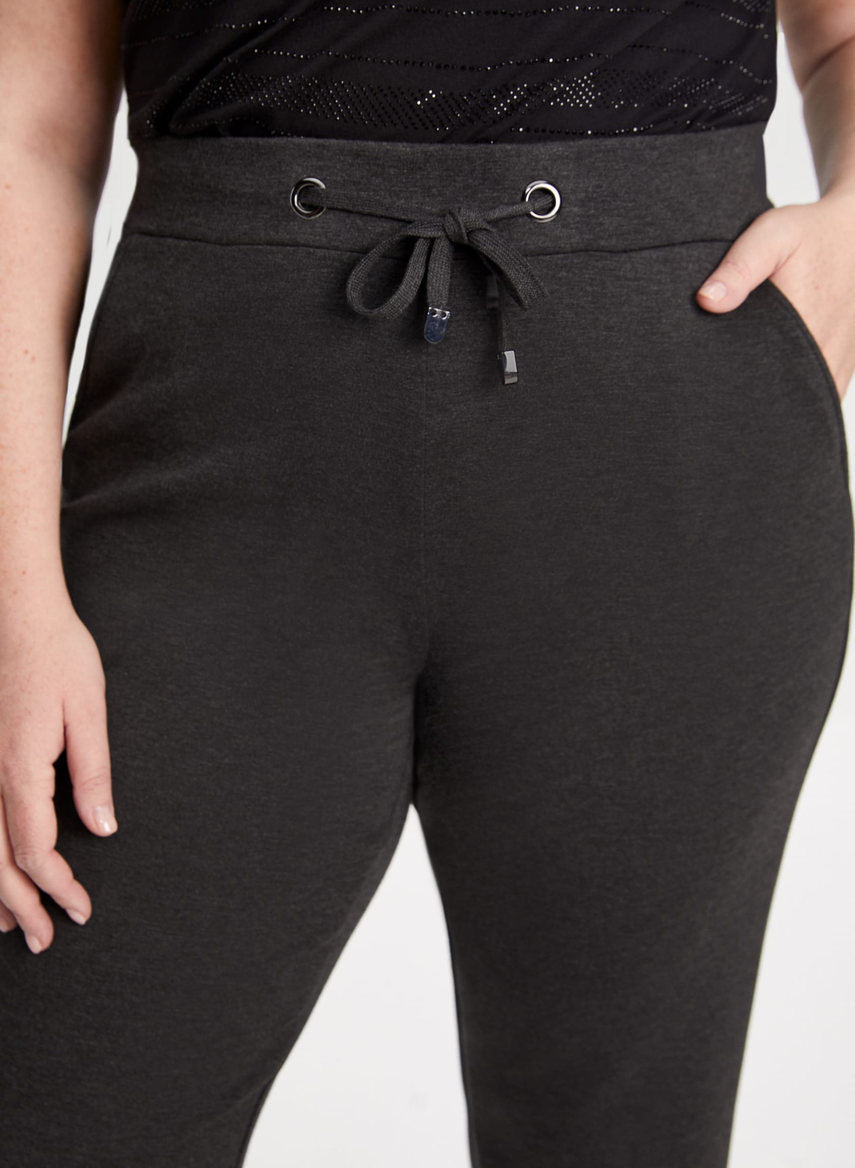 Button Detail Pull-On Pants