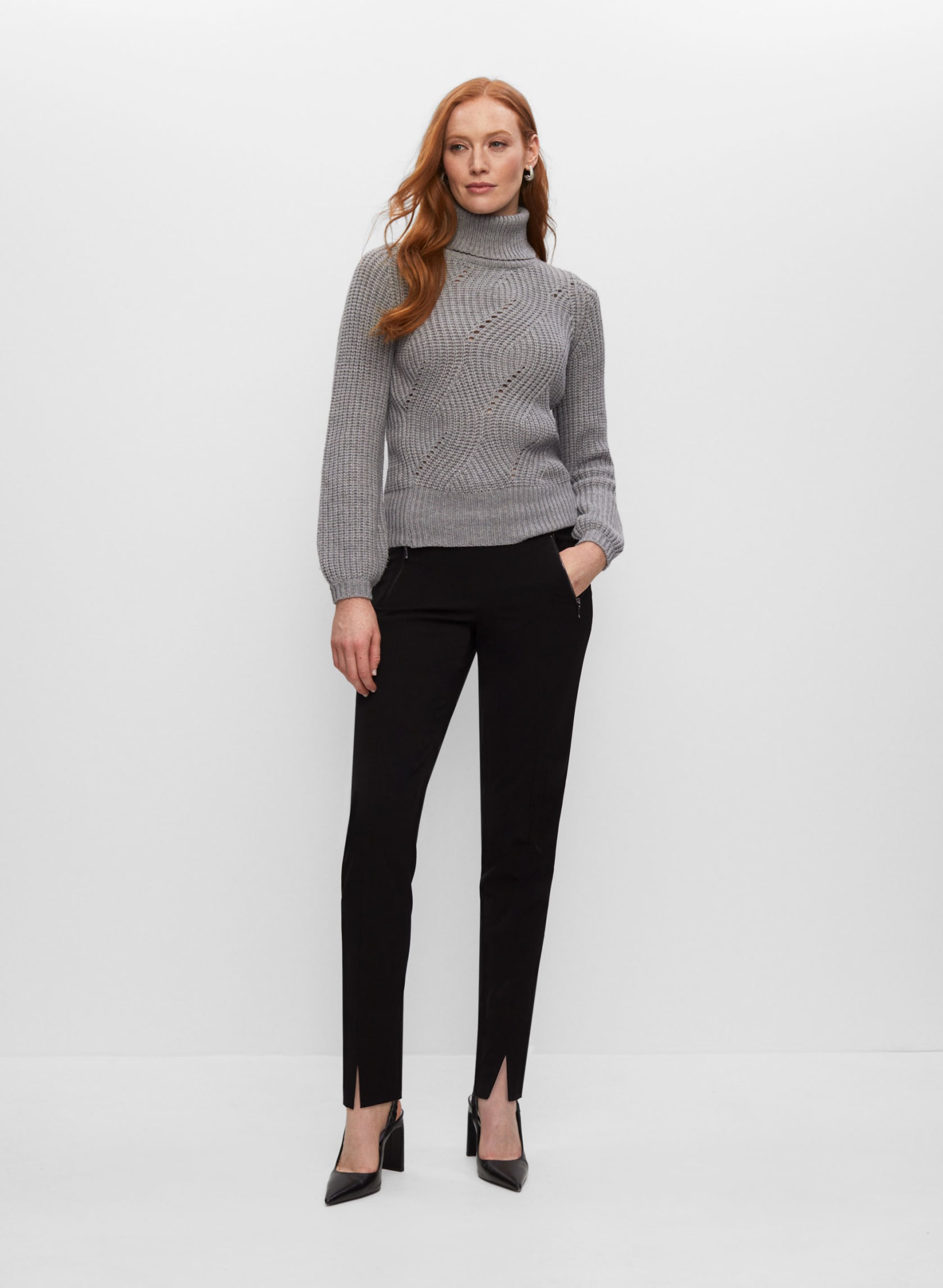 Turtleneck Puff Sleeve Sweater | Melanie Lyne