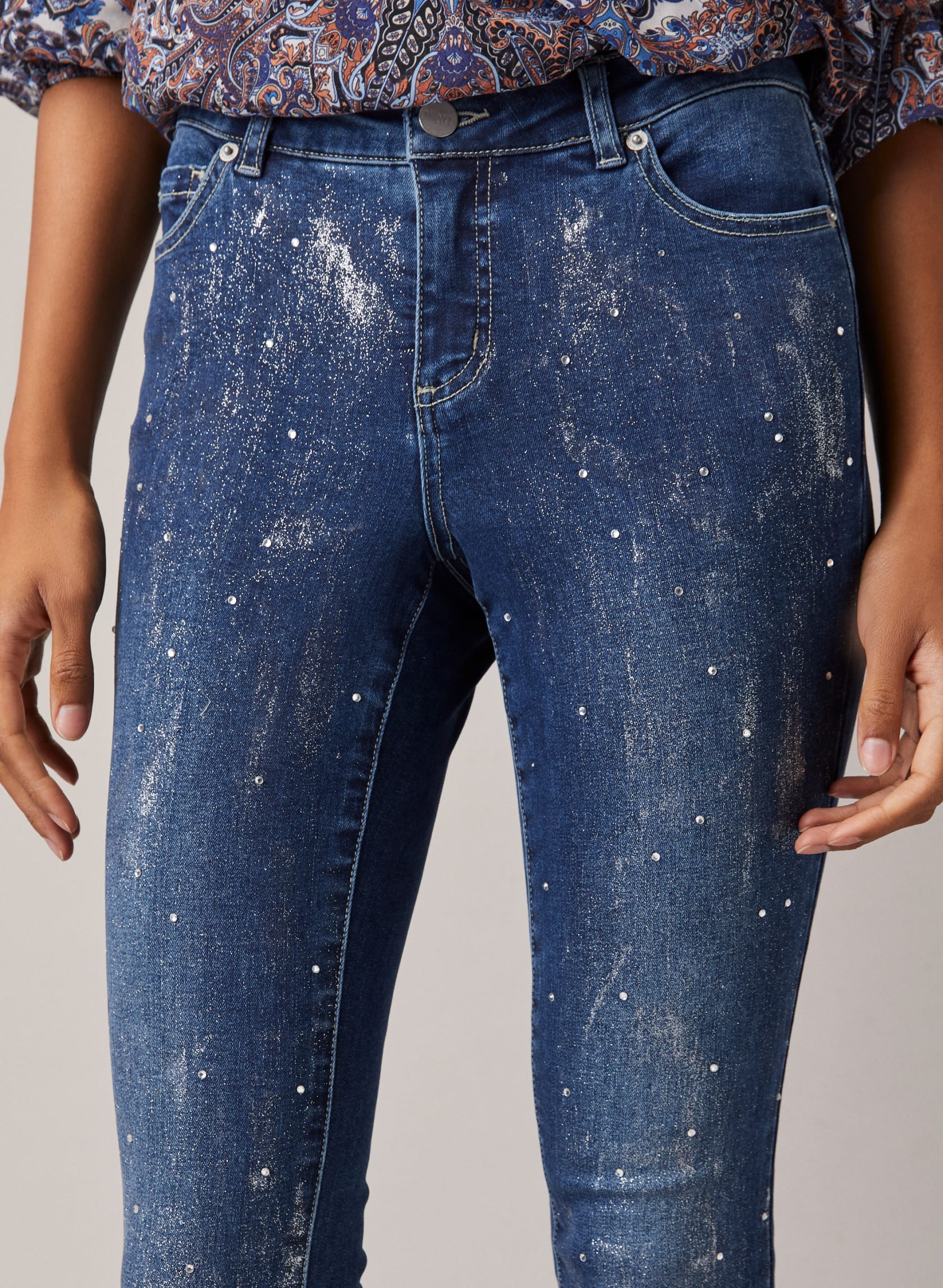 Glitter & Rhinestone Embellished Jeans | Melanie Lyne