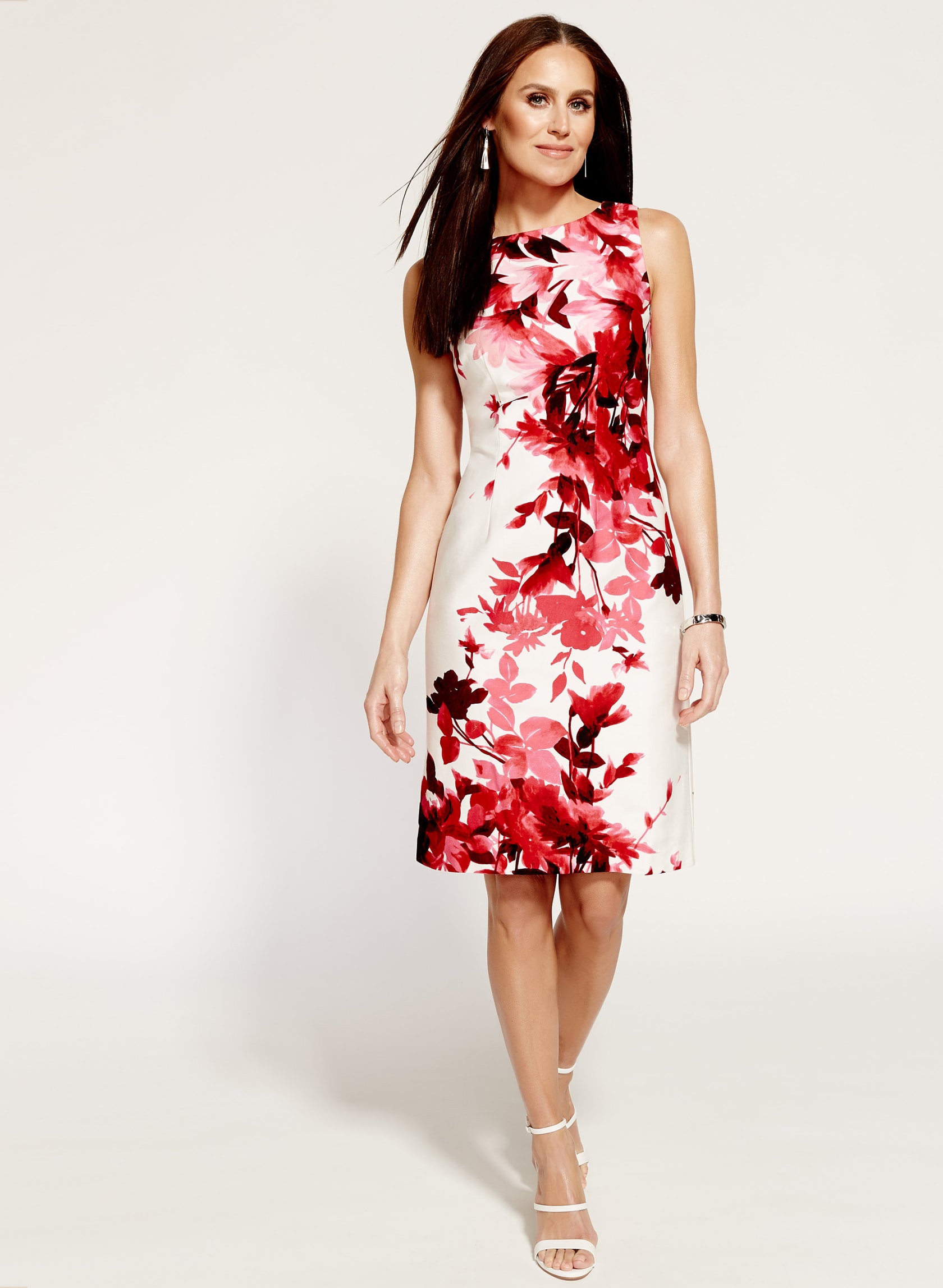 Sleeveless Floral Print Sheath Dress | Melanie Lyne