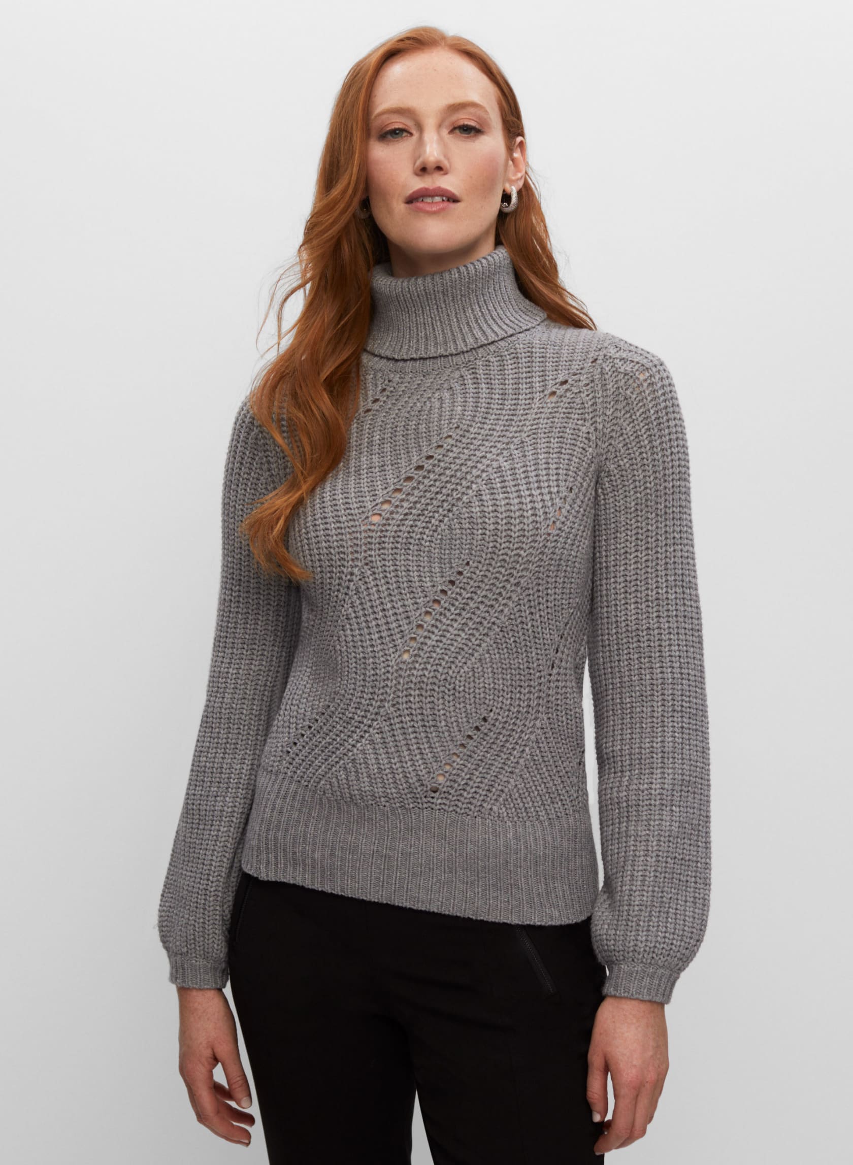 Turtleneck Puff Sleeve Sweater | Melanie Lyne