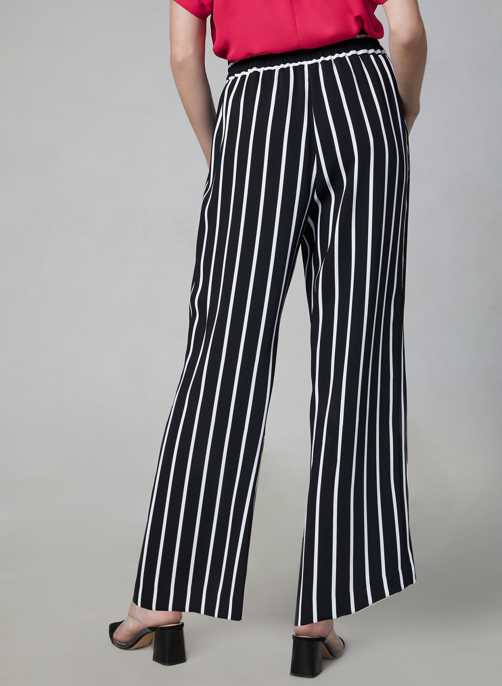 Stripe Print Wide Leg Pants | Melanie Lyne