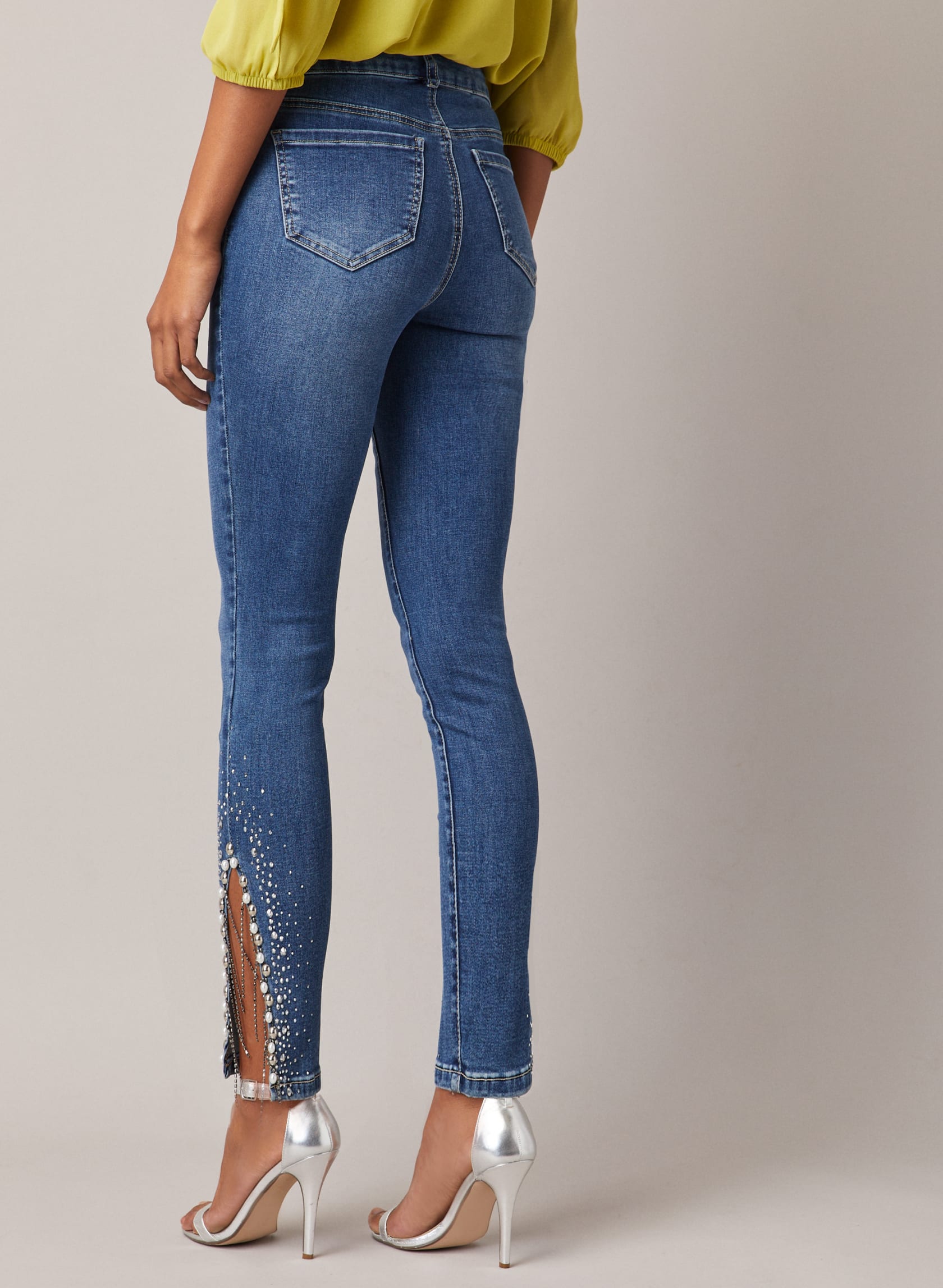Embellished Hem Slim Leg Jeans | Melanie Lyne