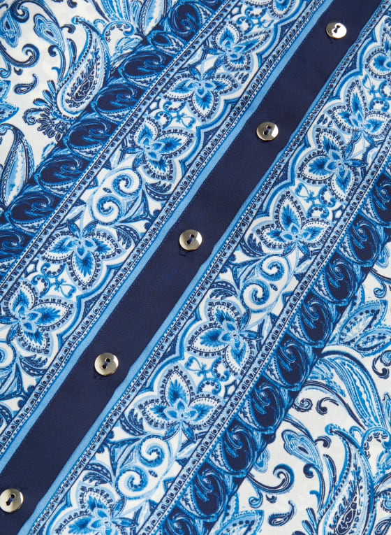 Paisley Print Blouse, Blue Pattern