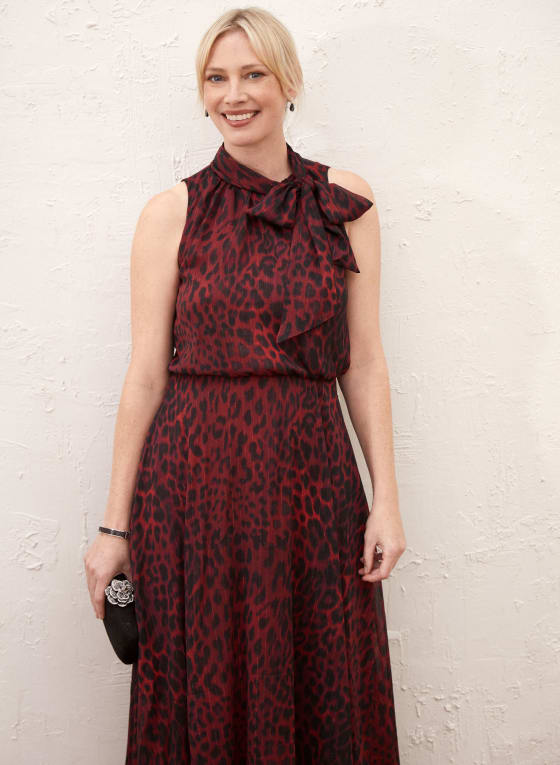 Animal Print Dress, Red Pattern