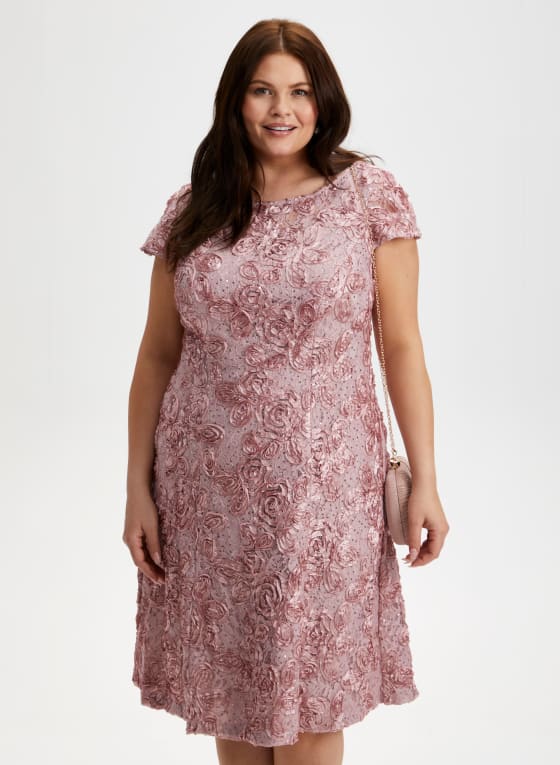 Floral Embroidery Dress, Pink Passion