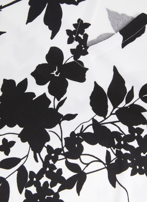 Leaf Print Top, White Pattern