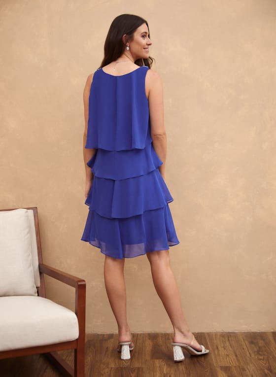 Sleeveless Tiered Dress, Royal Blue