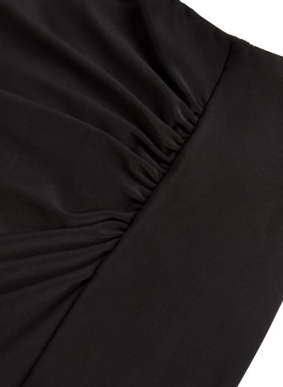 Gathered Detail Skirt, Black