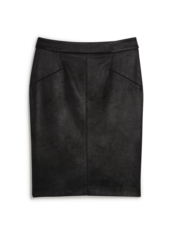 Distressed Two Tone Skirt, Black