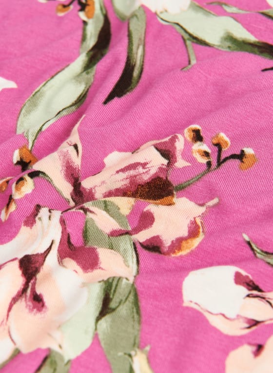 Floral Print Sleepshirt, Fuchsia