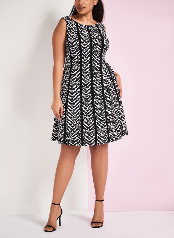 Graphic Print Fit & Flare Dress | Laura
