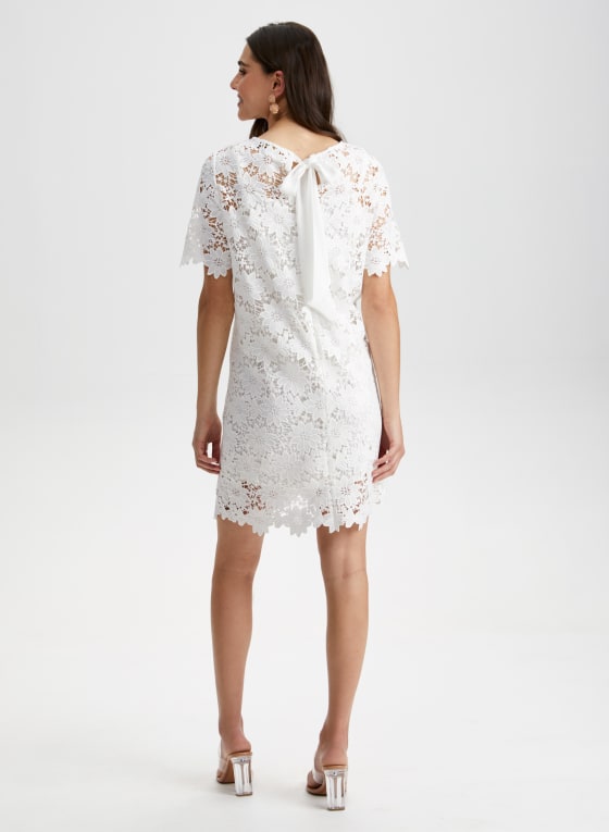 Bow Detail Lace Dress, Ivory