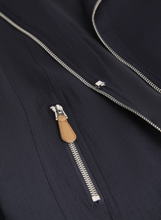 Zipper Detail Jacket, Dark Navy 
