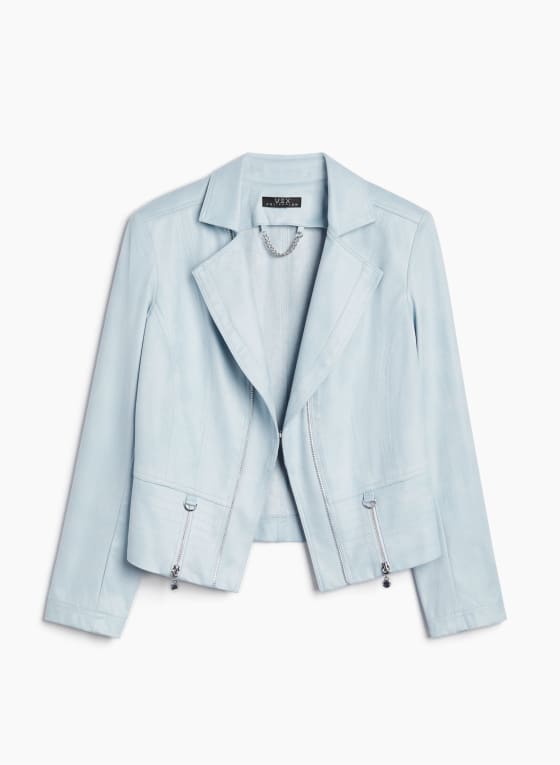 Vex - Faux Suede Jacket, Chambray Blue 