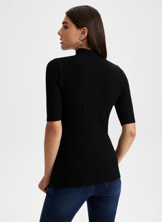 Mock Neck Sweater, Black