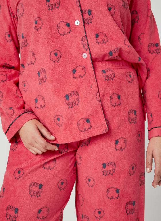 Claudel Lingerie - Fleece Pyjama Set, Red