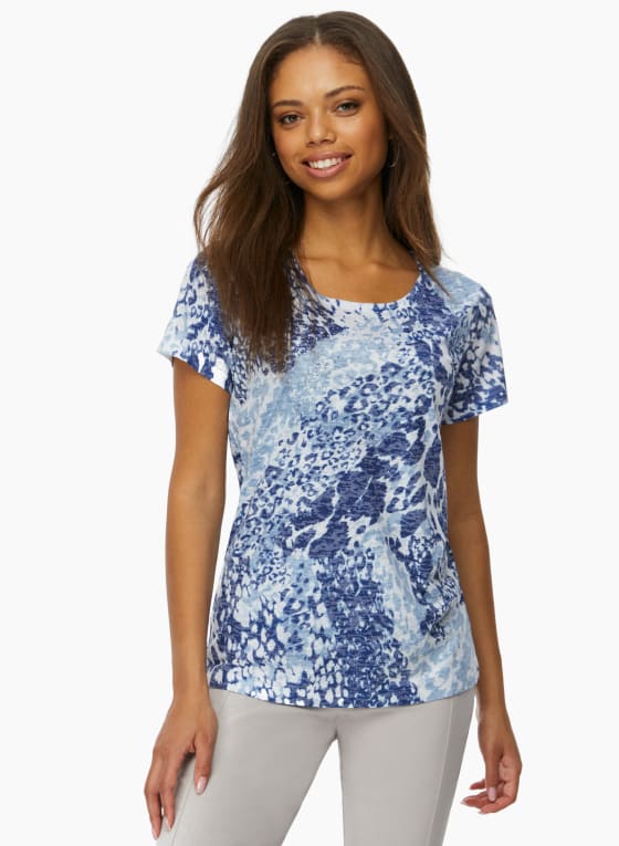 Vex - T-shirt à motif animal, Tourbillon de bleus