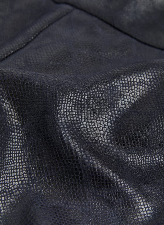 Snake Skin Pattern Pants, Dark Navy