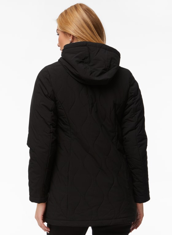 Quilted Puffer Jacket, Black