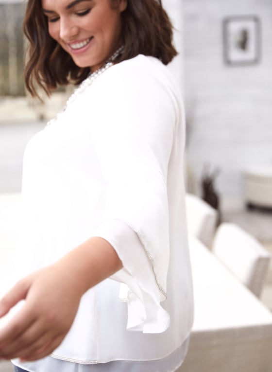 Tiered Bell Sleeve Chiffon Blouse | Laura
