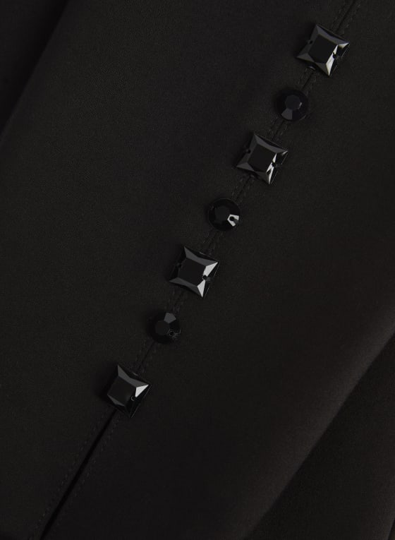 Pull-On Stone Detail Pants, Black