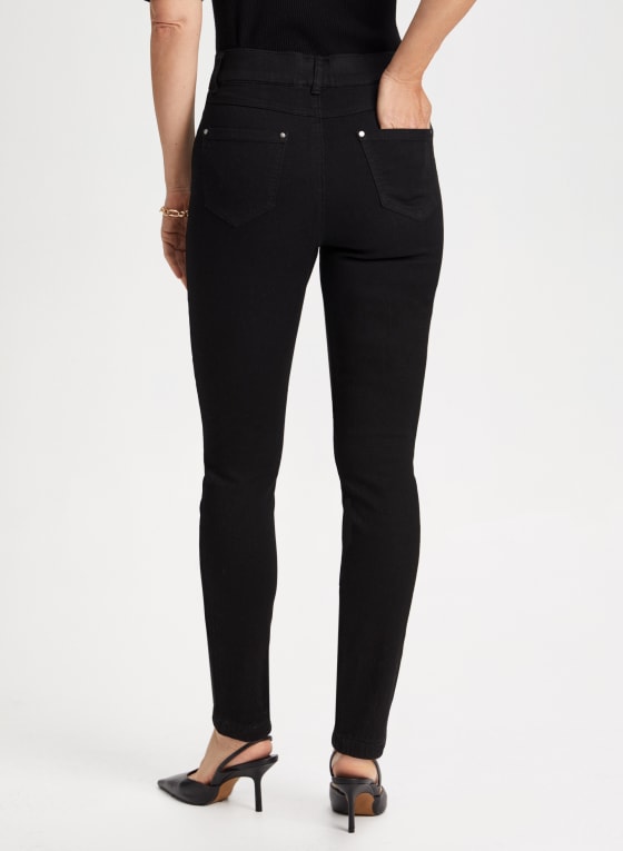Essential Slim Leg Pull-On Jeans, Black
