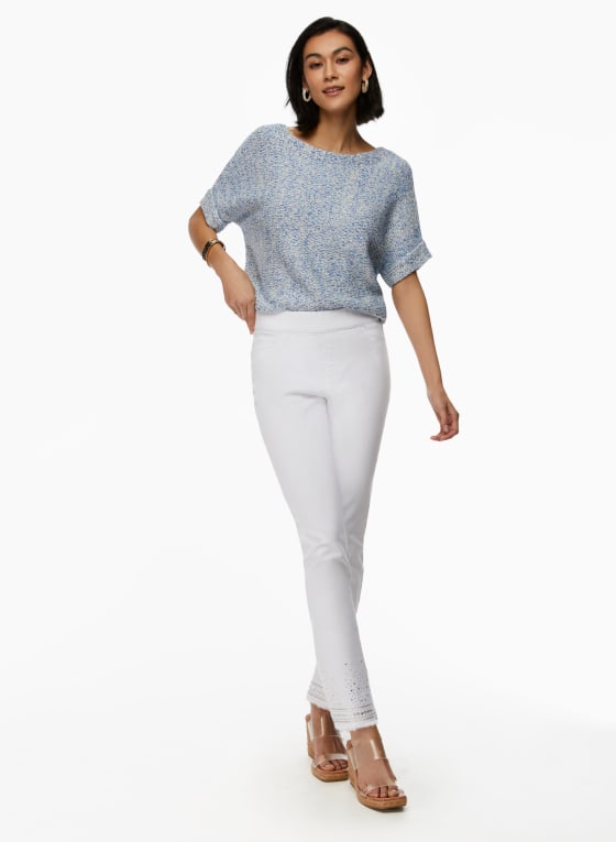 Heather Knit Sweater, Blue Pattern
