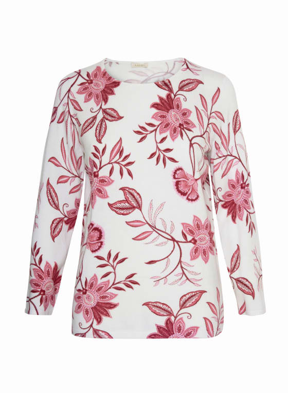 Contrast Floral Print Sweater, Assorted