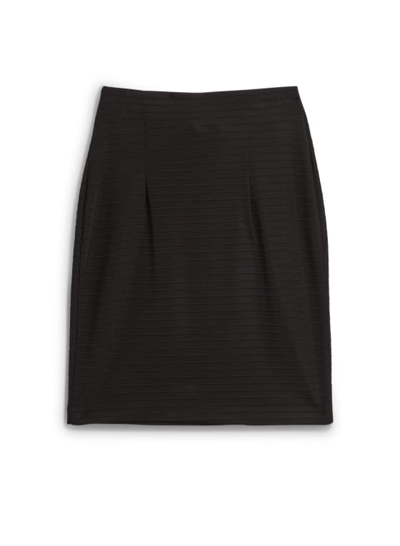 Ribbed Pull-On Skirt, Black