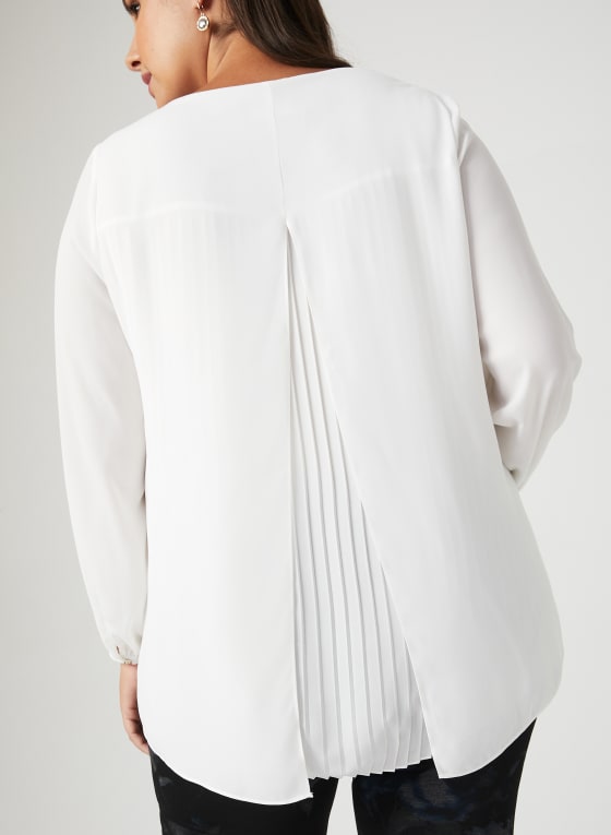 Back Capelet Overlay Blouse, Off White