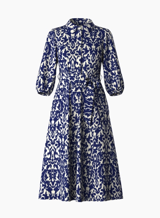 Paisley Print Dress, White Pattern