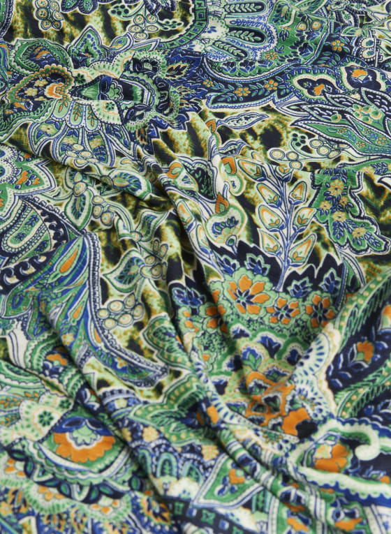 Paisley Print A-Line Dress, Blue Pattern