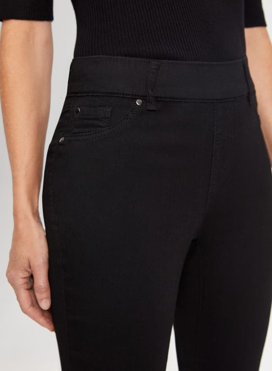 Essential Slim Leg Pull-On Jeans, Black