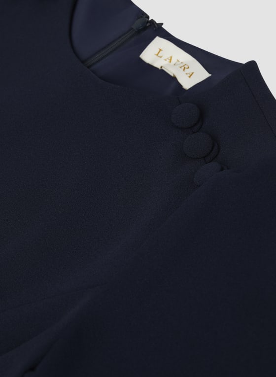 Button Detail Dress, Dark Navy