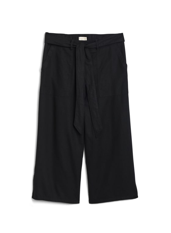 Wide Leg Capri Pants, Black