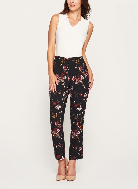 Jules & Leopold - Floral Print Pull-On Pants | Laura