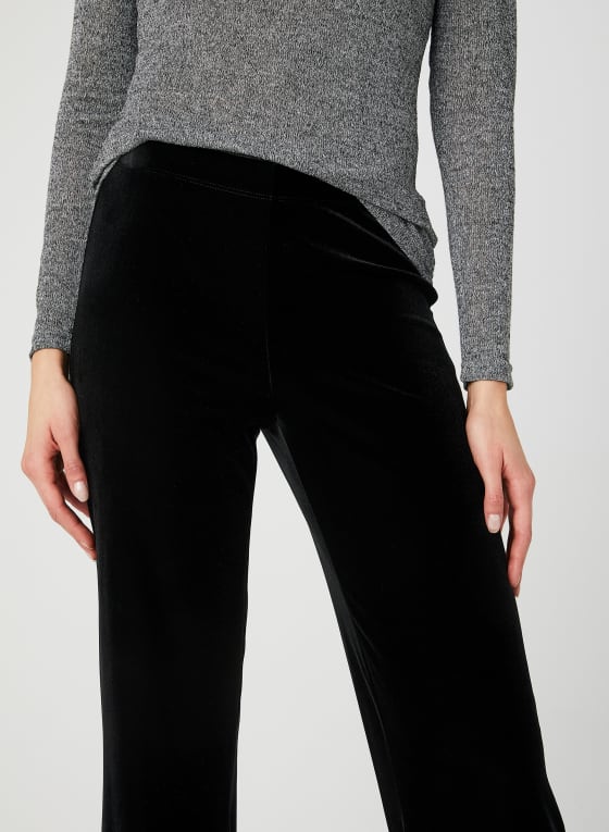 Modern Fit Velour Pants, Black