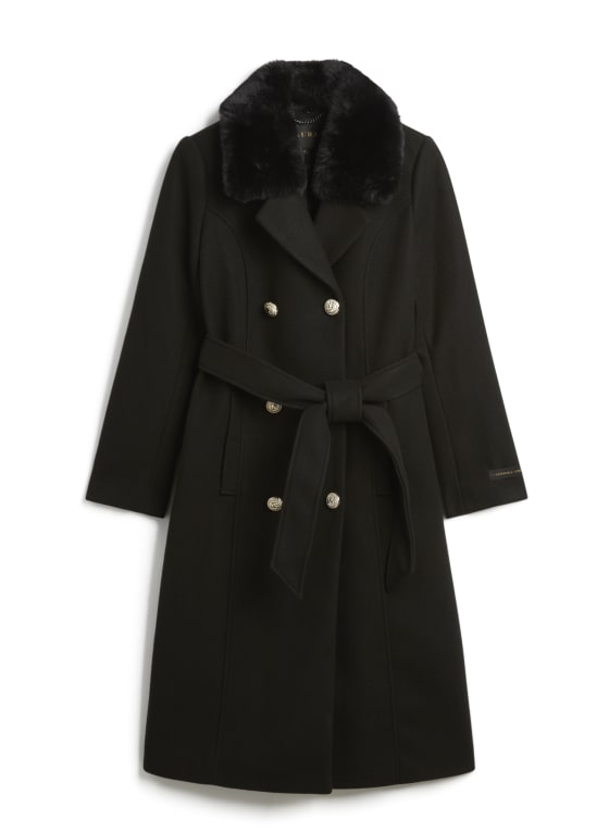 Stretch Wool Blend Trench Coat | Laura