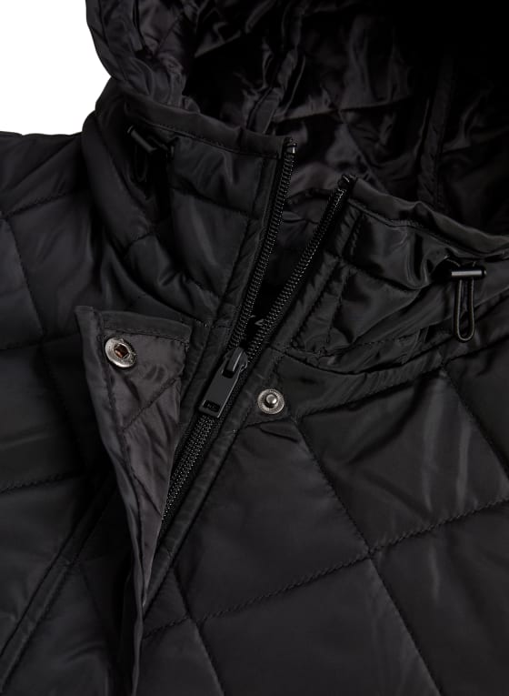 Quilted Puffer Jacket, Black