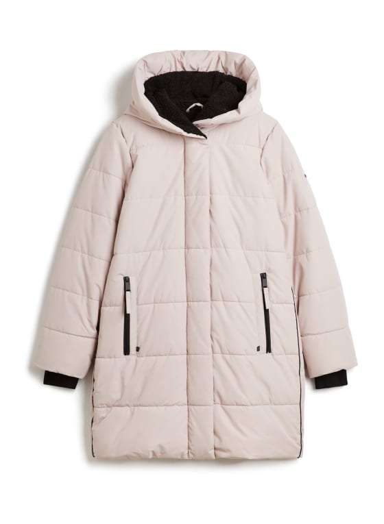 Vegan Down Quilted Coat, Oatmeal