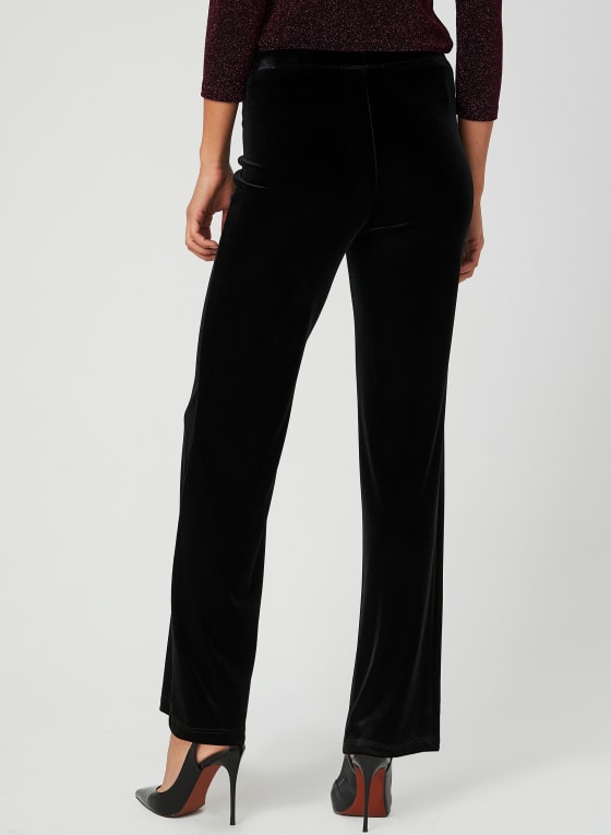Modern Fit Velour Pants, Black