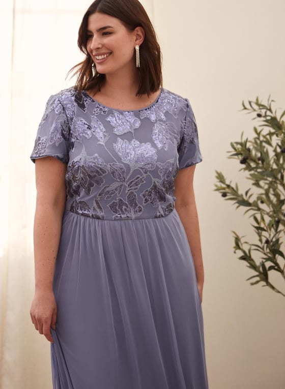 Short Sleeve Sequin Dress, Royal Blue