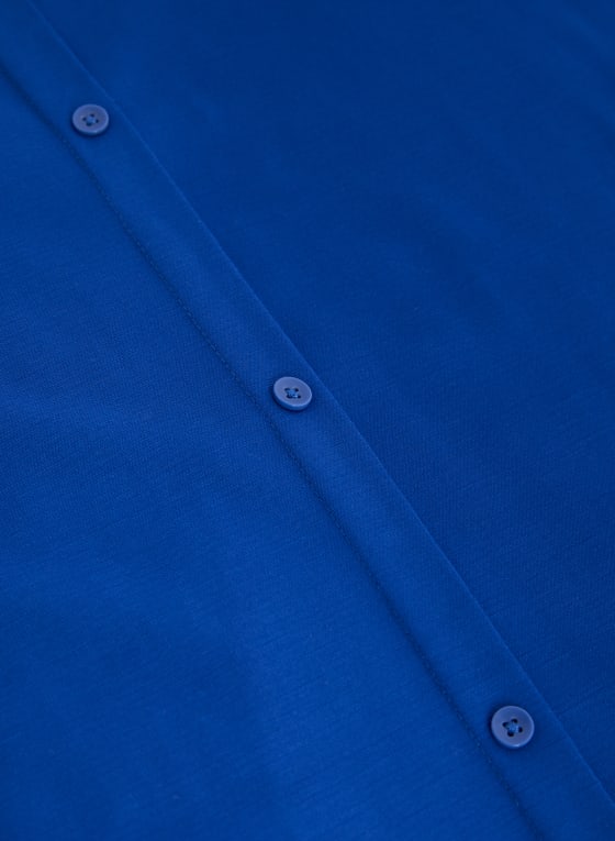 T-shirt à encolure en V, Bleu de Méditerranée