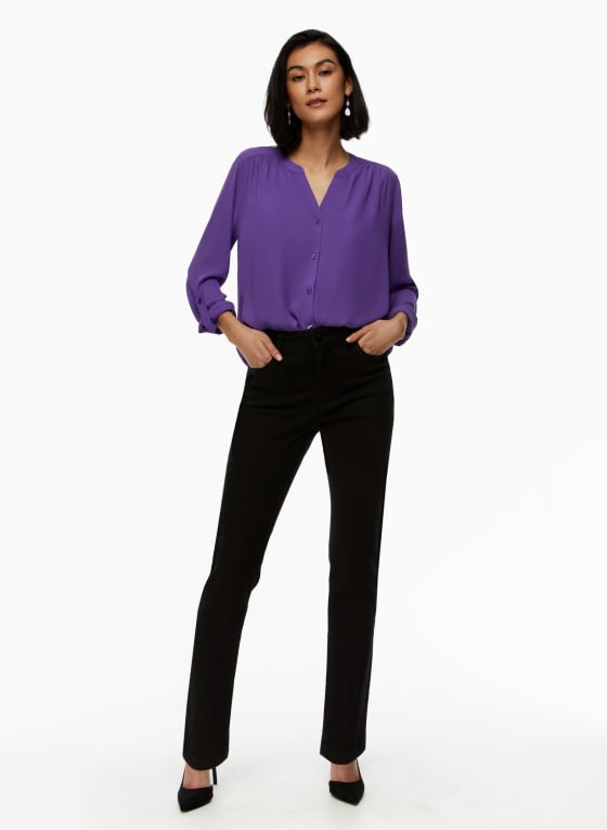 Roll-Up Sleeve Blouse, Grape 