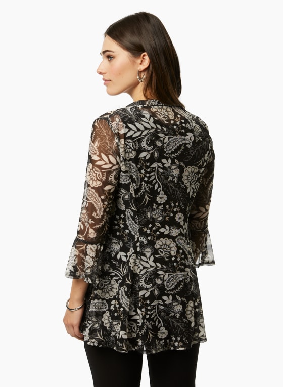 Paisley Print Cover-Up, Black Pattern