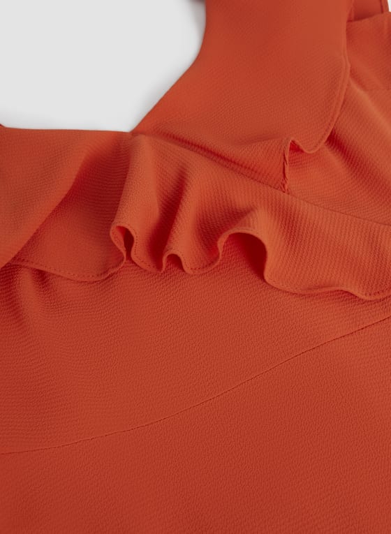 Ruffle Midi Dress, Orange