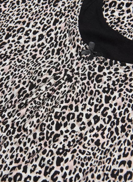 Animal Print Sleepshirt, Black Pattern