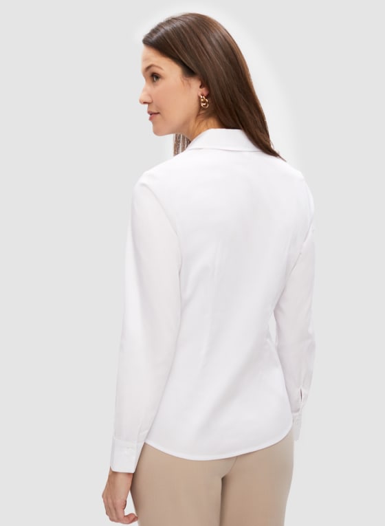 Button Front Shirt, White